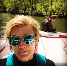 GREAT DAY ON THE RIVER! Yes, every now and then I drive the boat and let my  husband take a turn. Fantastic conditions and the water temperature of 60°  was bearable with