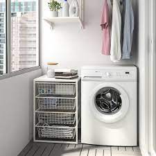 Us furniture and home furnishings ikea laundry room small. Jonaxel Frame Wire Baskets Top Shelf 19 5 8x20 1 8x27 1 2 Ikea