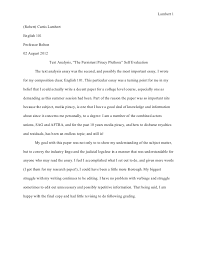 But ultimately, critiques have a chance to bring more confidence on students when presenting their own. Essay 2 Text Analysis Self Evaluation Aug 02 2012