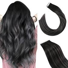 A soft red ombre or reddish highlights in pastels will work awesome for ladies with dark chestnut or black hair, as the contrast of deep and vibrant shades. Balayage Tape Hair Extensions Black With Brown To Silver 1b Silver 1b Ugeathair