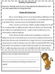 Inherited Traits Vs Learned Behaviors By The Gold Print Teaching Resources In 2020 Learned Behaviors Inherited Traits Reading Comprehension Activities
