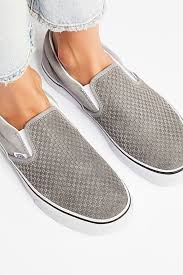 Black And Grey Slip On Vans Embossed Suede Classic Slip On Sneakers Grey Slip On Vans Slip On Boots Shoes Too Big