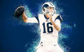 Download Wallpapers Jared Goff 4k Art Paint Art American Football Quarterback Los Angeles Rams Grunge Style N Jared Goff American Football Canvas Banner