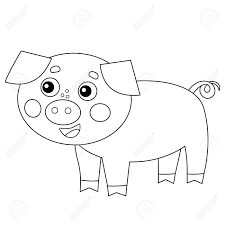 Mammals coloring pages let us introduce your child into the world of mammals! Coloring Page Outline Of Cartoon Pig Or Swine Farm Animals Coloring Book For Kids Royalty Free Cliparts Vectors And Stock Illustration Image 137937769