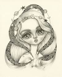 Moon Dust By Lauren Saxton Big Eyes Art Fairy Coloring Pages Doll Drawing