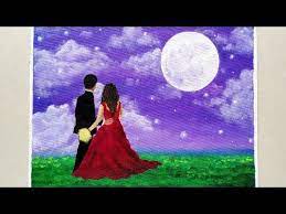 ♥♥♥ loving you is a large fine art print of an original oil painting of mine. Valentine S Special A Romantic Moonlight Couple Painting Valentine Romantic Painting Acrylic Youtube Romantic Paintings Couple Painting Painting