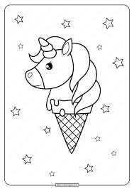 If a person eats half a cup, approximately the amount in th. Printable Unicorn Ice Cream Cone Coloring Page