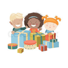 Vector Illustration Of Kids Opening Stock Vector Colourbox Kids opening christmas presents in pajamas while parents sleep.