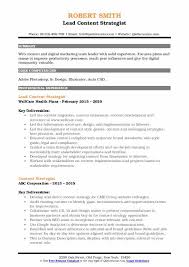 content strategist resume samples