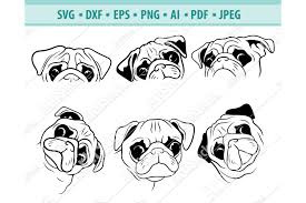 Download Pug Svg Pug Face Svg Peeking Pug Svg Pets Png Dxf Eps 810058 Cut Files Design Bundles