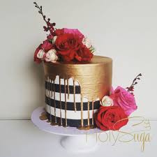 Birthday Rose Gold Cake Design Instagram Photo By Holy Suga Cakes Cupcakes Apr 17 2016 At 8 55pm Utc Gold Wedding Cake Kate Spade Bridal Shower Drip Cakes