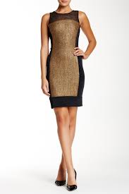 Sleeveless Coated Tweed Dress