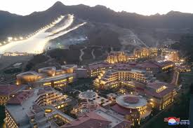 The landscape is mainly elevated land, mountains. North Korea Ski Resort Kim Jong Un Opens Mountain Spa Resort