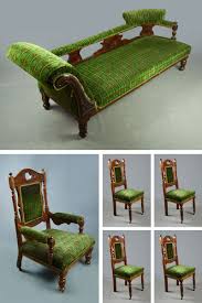 Set of six victorian mahogany dining chairs with upholstered seats, scotland, 1860. Victorian Dining Chair Green Stripe Upholstery Turned Leg The Classic Prop Hire Company