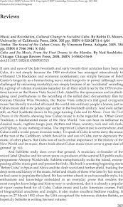 Cultural policy and music making in revolutionary cuba. Music And Revolution Cultural Change In Socialist Cuba By Robin D Moore University Of California Press 2006 305 Pp Isbn 0 520 24711 6 Pb Timba The Sound Of The Cuban Crisis By Vincenzo