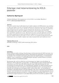 Cette page existe aussi en français. Pdf Erfaringer Med Helsemonitorering For Kols Pasienter