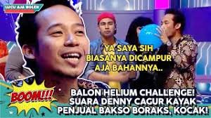 BALON HELIUM CHALLENGE! SUARA DENNY CAGUR KAYAK PENJUAL BAKSO BORAKS, KOCAK  BANGET!