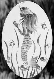 Maybe you would like to learn more about one of these? Oval Mermaid Static Cling Glass Window Decals Glass Etching Stencils Etched Glass Windows