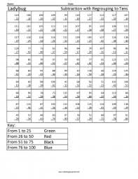 You ll find 100s of free printable worksheets for practicing addition subtraction multiplication and division on our website. Ladybug Subtraction Regrouping Coloring Squared