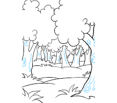 How To Draw A Cartoon Forest In A Few Easy Steps Easy Drawing Guides Easy Drawings Easy Drawings For Beginners Drawings