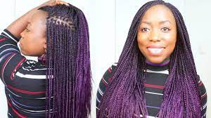A wide variety of xpression braiding hair box braids options are available to you, such as hair weft, chemical processing, and longest hair ratio. Box Braids Purple Hair At Home On Natural Hair Small Box Braids With Xpression Hair Praise Onaturals Youtube