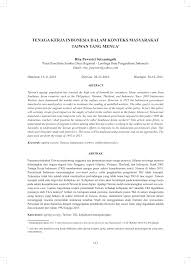 Didalam kontrak ini termaktub dan termuat semua pokok aturan, larangan, dan cara penyelesaian perselisihan jika terjadi selisih pendapat atau kekeliruan data dalam perhitungan teknis kerja. Pdf Tenaga Kerja Indonesia Dalam Konteks Masyarakat Taiwan Yang Menua