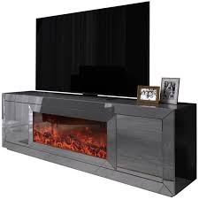 Meuble tv avec cheminée électrique fuji blanc bricozor. Meuble Tv Design Avec Cheminee Artificiel Integre En Miroir Anthracite Livre Monte 160 Cm De Largeur Collection Fibramu Gris Cdiscount Maison
