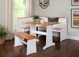 Dollhouse miniature dining room set lot table chairs corner cabinet 1:12 vintage. Linon Ardmore Wood Corner Dining Breakfast Nook With Table And Storage Seats 5 6 White And Natural Finish Walmart Com Nook Dining Set Breakfast Nook Dining Set Kitchen Dining Sets