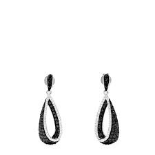 Black And White Diamond Hoop Earrings Effy 14k White Gold Black And White Diamond Earrings 1 30 Tcw With Images White Diamond Earrings Black Diamond Earrings Studs Black Diamond Band Ring