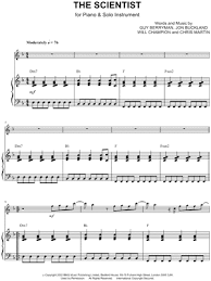 Arranged for guitar and bass. Coldplay The Scientist Piano Sheet Music Music Sheet Collection