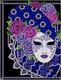 Red & black symbols, no overlaps stitcher level. Mask Of Mardi Gras Purples Periwinkles 1 Cross Stitch Pdf Etsy Cross Stitch Angels Cross Stitch Modern Cross Stitch