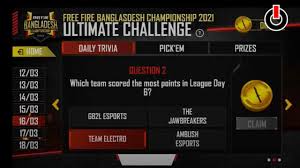 Have fun testing your general knowledge! Free Fire Bangladesh Ultimate Challenge League Day 6 Correct Answers