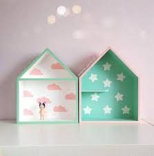 Haus Set 2 Geformt Regal Regal Holzhaus Kinder Regal Haus Shadow Box Con Imagenes Muebles Para Ninos Ninos Muebles
