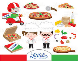 Pizza Party Clipart Italian Chef Clipart 15079 Etsy Party Clipart Clip Art Digital Paper