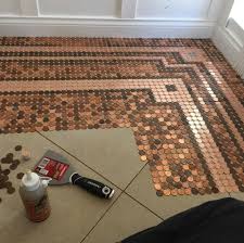 Check out this floor made from pennies. How To Design Your Own Penny Floor