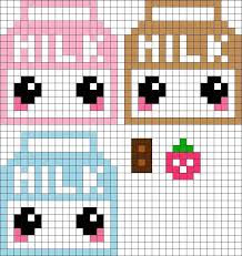 Strawberry Chocolate And Regular Milk Perler Bead Patterns Perler Bead Templates Perler Bead Patterns Pearl Beads Pattern