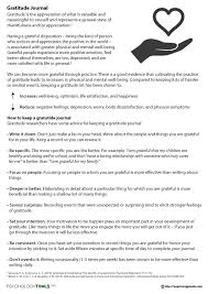 Gratitude Journal Handout Psychology Tools Therapy Worksheets Cbt Worksheets Psychology