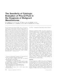 Malignant (cancerous) pleural mesothelioma forms in the pleura. Pdf The Sensitivity Of Cytologic Evaluation Of Pleural Fluid In The Diagnosis Of Malignant Mesothelioma
