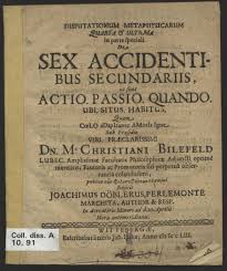 Digitale Sammlungen: De sex accidentibus secundariis, ut sunt actio,  passio, quando, ubi, situs, habitus Disputationum metaphysicarum