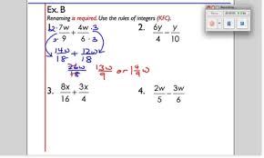 I too have experienced algebrator is a great assemblage of calculator fractions with variables software. 5 3 Add Sub Fractions With Unlike Denominators And Variables Ex B Schooltube Safe Video Sharing And Management For K12