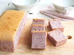 Purple Sweet Potato Ogura Cake I Used The Banana Ogura Cake Recipe I Posted Before And Substituted Banana With Sweet Potato Kue Bolu Makanan Penutup Resep Kue