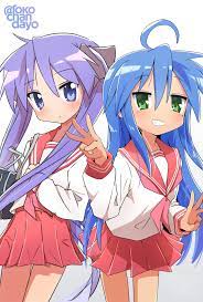 Konata and Kagami (by rokochan) : r/luckystar