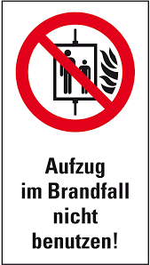 Verbots Kombi Aufzug Im Brandfall Asr Iso Kunststoff 140x250mm Kroschke Com