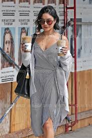 Faithfull the brand dress sale. Vanessa Hudgens Wearing The Faithfull The Brand Juel Midi Dress In Sisal Stripe Celebrity Outfits Fashion Vanessa Hudgens Style