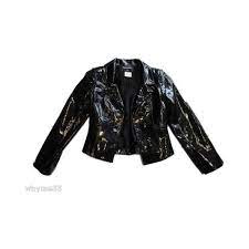 Stunning Chanel Black Shiny Patent Leather Jacket 36 Liked On Polyvore Featuring Outerwear Jackets Chanel Wet Look Clothes Design Fashion Outfits Fashion