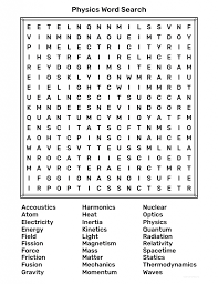 physics word search