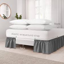 Ruffled Elastic Wrap Around Bedskirt 15 Inch Drop | Cgk Linens – Cgk  Unlimited