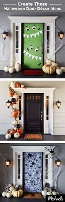 Decorate Your Front Door For Trick Or Treaters This Halloween These 3 Door Decor Ideas Are Simple To Halloween Deco Halloween Door Decorations Halloween Door
