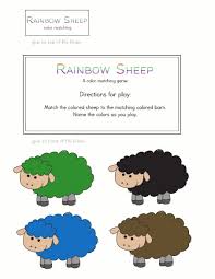 Rainbow Matching Sheep Folder Games File Folder Games File Folder Games Preschool