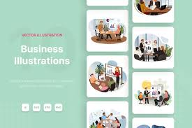Download M103 Business Illustrations In Illustrations On Yellow Images Creative Store PSD Mockup Templates